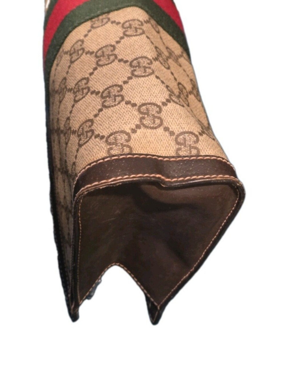 GUCCI VINTAGE GG Monogram Ophidia Sherry Line Brown Classic Bag / Clutch - Picture 7 of 17